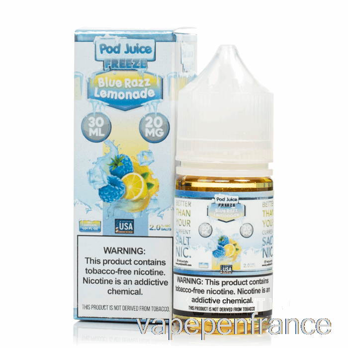 Limonade Bleue Razz Congelée - Jus De Dosettes - Stylo Vape 30 Ml 35 Mg